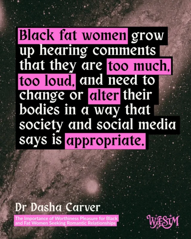 Fat women face conditional love. Dr Dasha Carver unpacks what this means for Black and fat women in issue one of WÆSTM. Grab your copy now to read her reflections and solutions 🔥

#fatliberation #zine #sexeducati̇on #blackwomenhealth